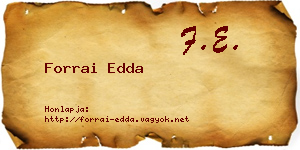 Forrai Edda névjegykártya